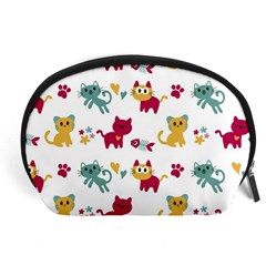 Pattern With Cute Cats Accessory Pouch (large)