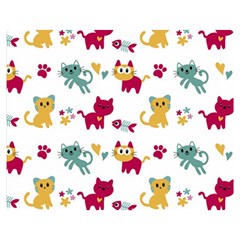 Pattern With Cute Cats Double Sided Flano Blanket (medium) 