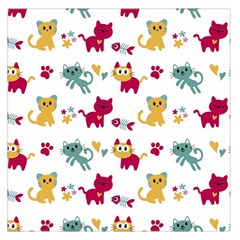 Pattern With Cute Cats Square Satin Scarf (36  X 36 )