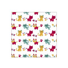 Pattern With Cute Cats Satin Bandana Scarf 22  X 22 