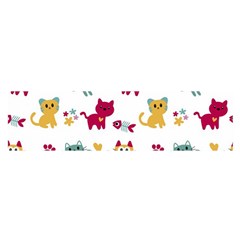 Pattern With Cute Cats Oblong Satin Scarf (16  X 60 )