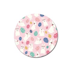 Cute Bunnies Easter Eggs Seamless Pattern Magnet 3  (round) by Jancukart