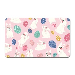 Cute Bunnies Easter Eggs Seamless Pattern Magnet (rectangular)