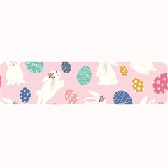 Cute Bunnies Easter Eggs Seamless Pattern Large Bar Mats by Jancukart