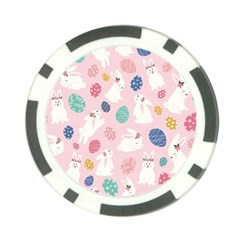 Cute Bunnies Easter Eggs Seamless Pattern Poker Chip Card Guard by Jancukart