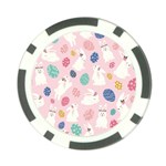 Cute Bunnies Easter Eggs Seamless Pattern Poker Chip Card Guard Front