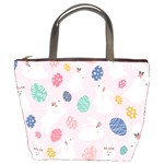 Cute Bunnies Easter Eggs Seamless Pattern Bucket Bag Front