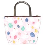 Cute Bunnies Easter Eggs Seamless Pattern Bucket Bag Back