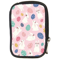 Cute Bunnies Easter Eggs Seamless Pattern Compact Camera Leather Case by Jancukart