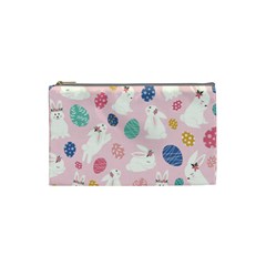 Cute Bunnies Easter Eggs Seamless Pattern Cosmetic Bag (small) by Jancukart