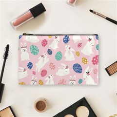 Cute Bunnies Easter Eggs Seamless Pattern Cosmetic Bag (medium)