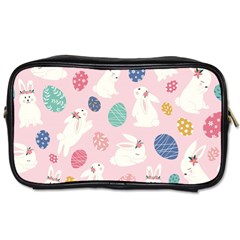 Cute Bunnies Easter Eggs Seamless Pattern Toiletries Bag (one Side)