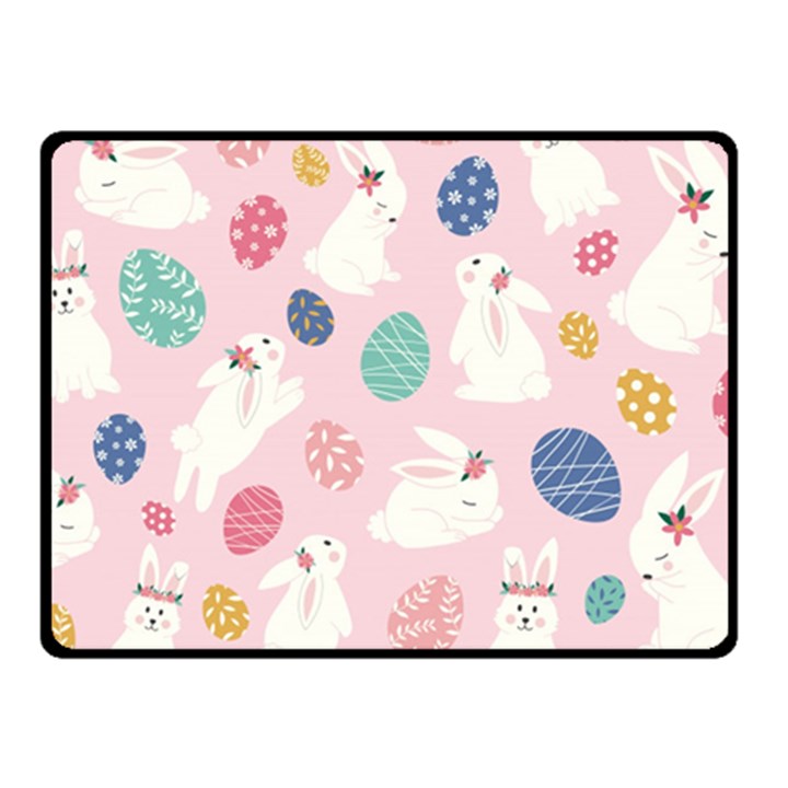 Cute Bunnies Easter Eggs Seamless Pattern Fleece Blanket (Small)