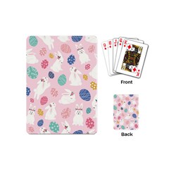 Cute Bunnies Easter Eggs Seamless Pattern Playing Cards Single Design (mini) by Jancukart