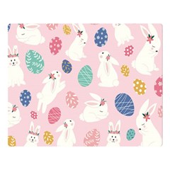 Cute Bunnies Easter Eggs Seamless Pattern Double Sided Flano Blanket (large)  by Jancukart