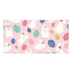 Cute Bunnies Easter Eggs Seamless Pattern Satin Shawl 45  X 80 