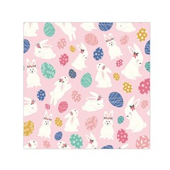 Cute Bunnies Easter Eggs Seamless Pattern Square Satin Scarf (30  X 30 )