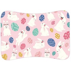 Cute Bunnies Easter Eggs Seamless Pattern Velour Seat Head Rest Cushion