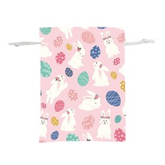 Cute Bunnies Easter Eggs Seamless Pattern Lightweight Drawstring Pouch (m) by Jancukart