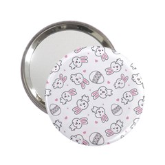 Cute Pattern With Easter Bunny Egg 2 25  Handbag Mirrors