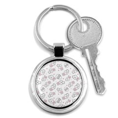 Cute Pattern With Easter Bunny Egg Key Chain (round)