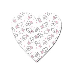 Cute Pattern With Easter Bunny Egg Heart Magnet