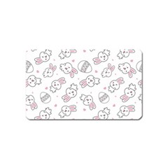 Cute Pattern With Easter Bunny Egg Magnet (name Card)