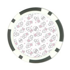 Cute Pattern With Easter Bunny Egg Poker Chip Card Guard (10 Pack)