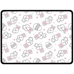 Cute Pattern With Easter Bunny Egg Fleece Blanket (large) 