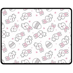 Cute Pattern With Easter Bunny Egg Fleece Blanket (medium)  by Jancukart