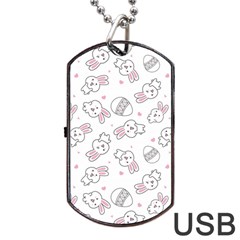 Cute Pattern With Easter Bunny Egg Dog Tag Usb Flash (two Sides) by Jancukart