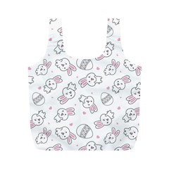 Cute Pattern With Easter Bunny Egg Full Print Recycle Bag (m) by Jancukart