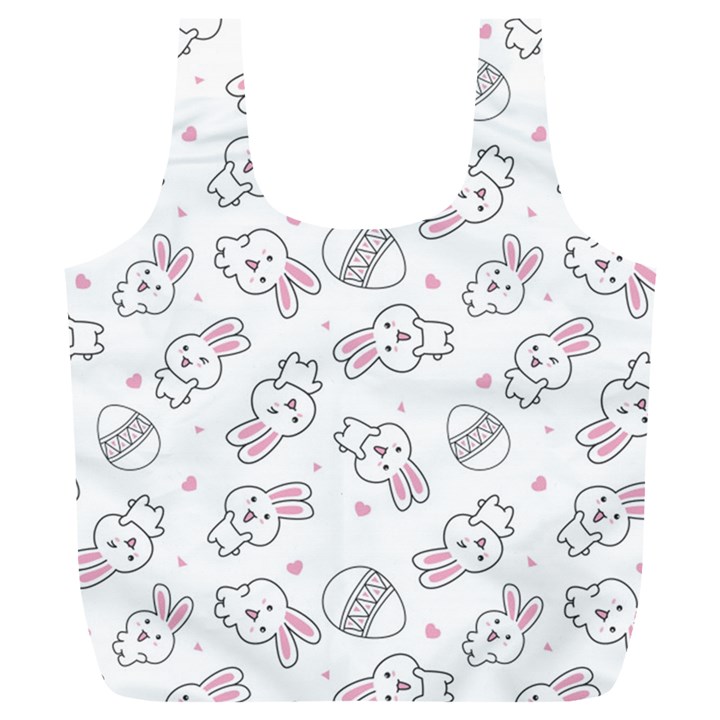 Cute Pattern With Easter Bunny Egg Full Print Recycle Bag (XL)