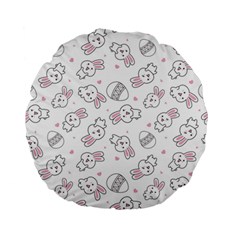 Cute Pattern With Easter Bunny Egg Standard 15  Premium Flano Round Cushions by Jancukart