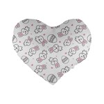 Cute Pattern With Easter Bunny Egg Standard 16  Premium Flano Heart Shape Cushions Front