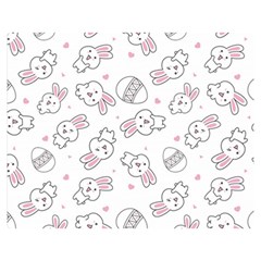 Cute Pattern With Easter Bunny Egg Double Sided Flano Blanket (medium) 