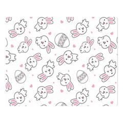 Cute Pattern With Easter Bunny Egg Double Sided Flano Blanket (large) 