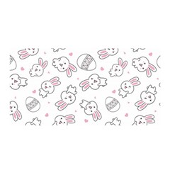 Cute Pattern With Easter Bunny Egg Satin Wrap 35  X 70 