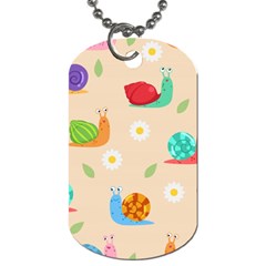 Seamless Pattern Cute Snail With Flower Leaf Dog Tag (one Side) by Jancukart