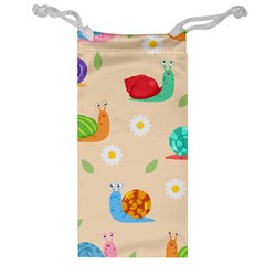 Seamless Pattern Cute Snail With Flower Leaf Jewelry Bag