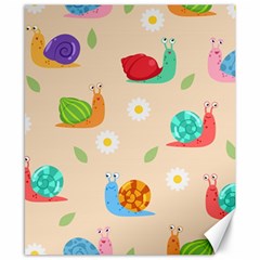 Seamless Pattern Cute Snail With Flower Leaf Canvas 8  X 10 