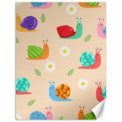 Seamless Pattern Cute Snail With Flower Leaf Canvas 12  X 16  by Jancukart