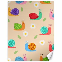 Seamless Pattern Cute Snail With Flower Leaf Canvas 18  X 24  by Jancukart