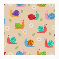 Seamless Pattern Cute Snail With Flower Leaf Medium Glasses Cloth by Jancukart