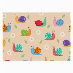 Seamless Pattern Cute Snail With Flower Leaf Large Glasses Cloth by Jancukart