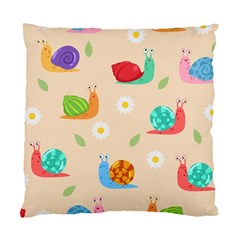 Seamless Pattern Cute Snail With Flower Leaf Standard Cushion Case (one Side) by Jancukart