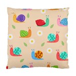 Seamless Pattern Cute Snail With Flower Leaf Standard Cushion Case (Two Sides) Front