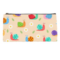 Seamless Pattern Cute Snail With Flower Leaf Pencil Case by Jancukart