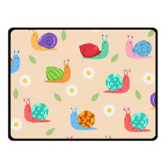 Seamless Pattern Cute Snail With Flower Leaf Fleece Blanket (small) by Jancukart