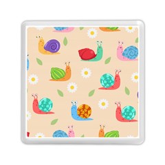 Seamless Pattern Cute Snail With Flower Leaf Memory Card Reader (square) by Jancukart